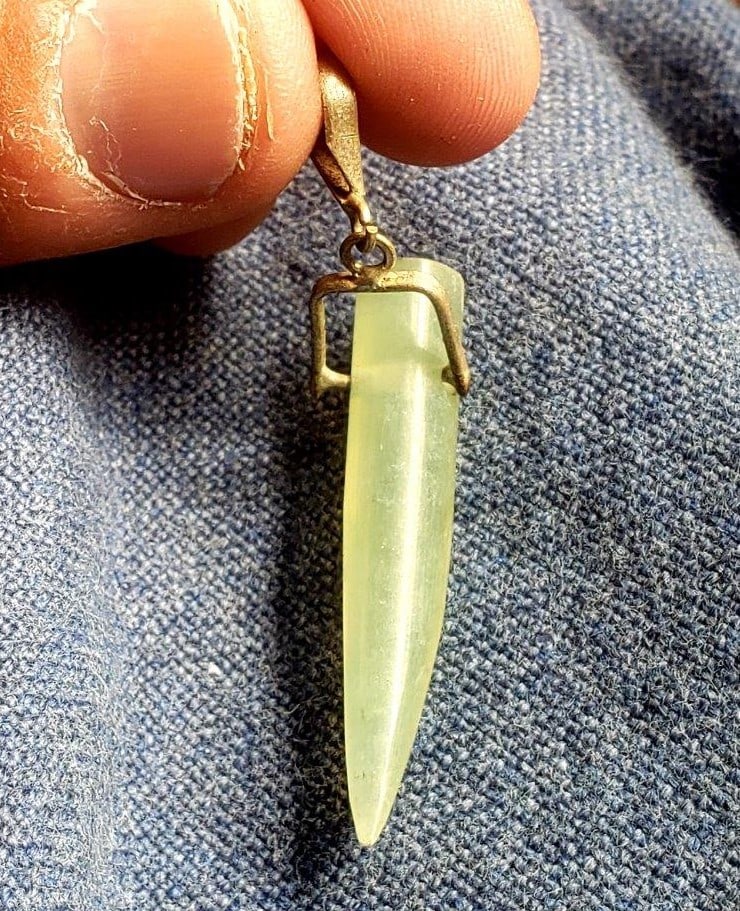 Sterling Silver Sarpentine Healing Pendant: Sterling Silver Sarpentine Healing Pendant - 44X8 mm Shipping: $23.00. Shipping rates are determined by Parcel weight and destination.