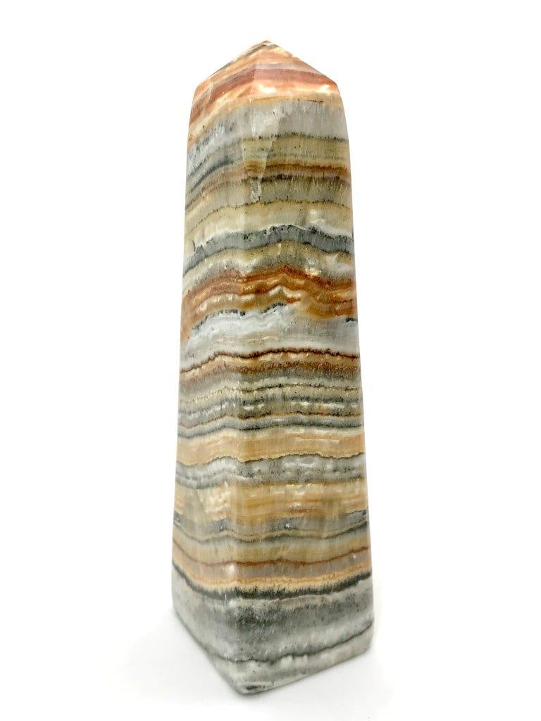 336 Grams Natural Multi Color Aragonite Tower Colorful Polished Crystal - 135X35X25 mm (1 of 6)