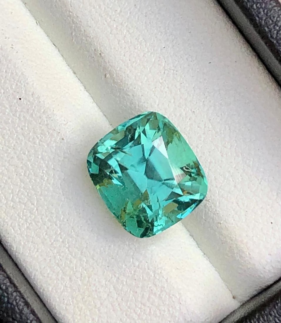 6.85 Carats Natural Rare Lagoon Tourmaline Gemstone - 11X10X9 mm (1 of 5)