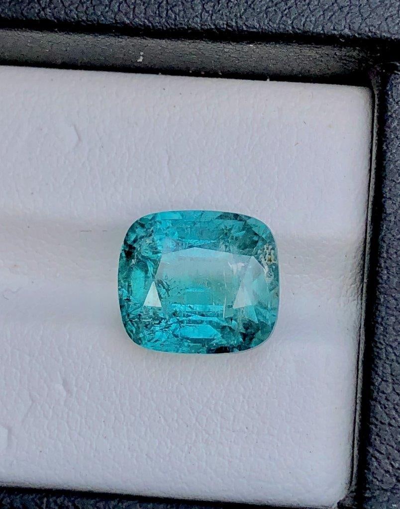 5.95 Carats Natural Blue Lagoon Tourmaline Faceted Gemstone - 11X10X8 mm (1 of 5)