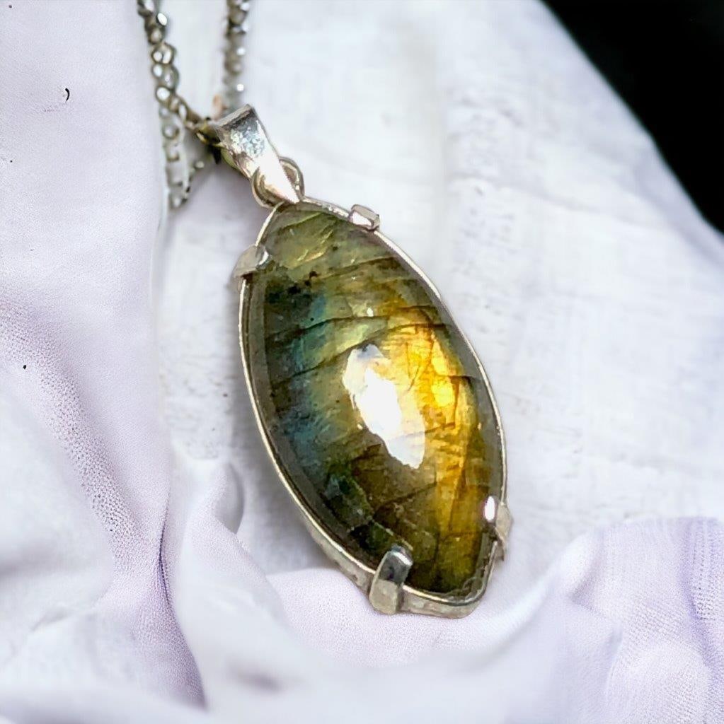 Multi Color Labradorite Pendant (1 of 3)