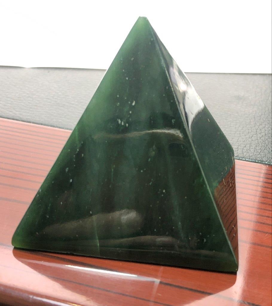 292 Grams Natural Nephrite Jade Pyramid Green Jade Crystal Pyramid - 2.5X2.5X2.5: 292 Grams Natural Nephrite Jade Pyramid Green Jade Crystal Pyramid - 2.5X2.5X2.5Shipping Rate: $50.00 .shipping rates are determined by Parcel weight and destination.Combined shipping: We offer combin