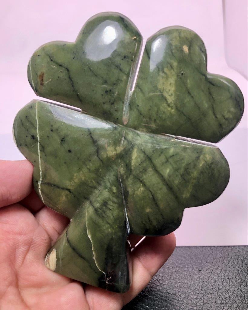 315 Grams Natural Aventurine Carved Leaf Green Gemstone Sculpture - 4.5X3.5X0.8 INCH (1 of 4)