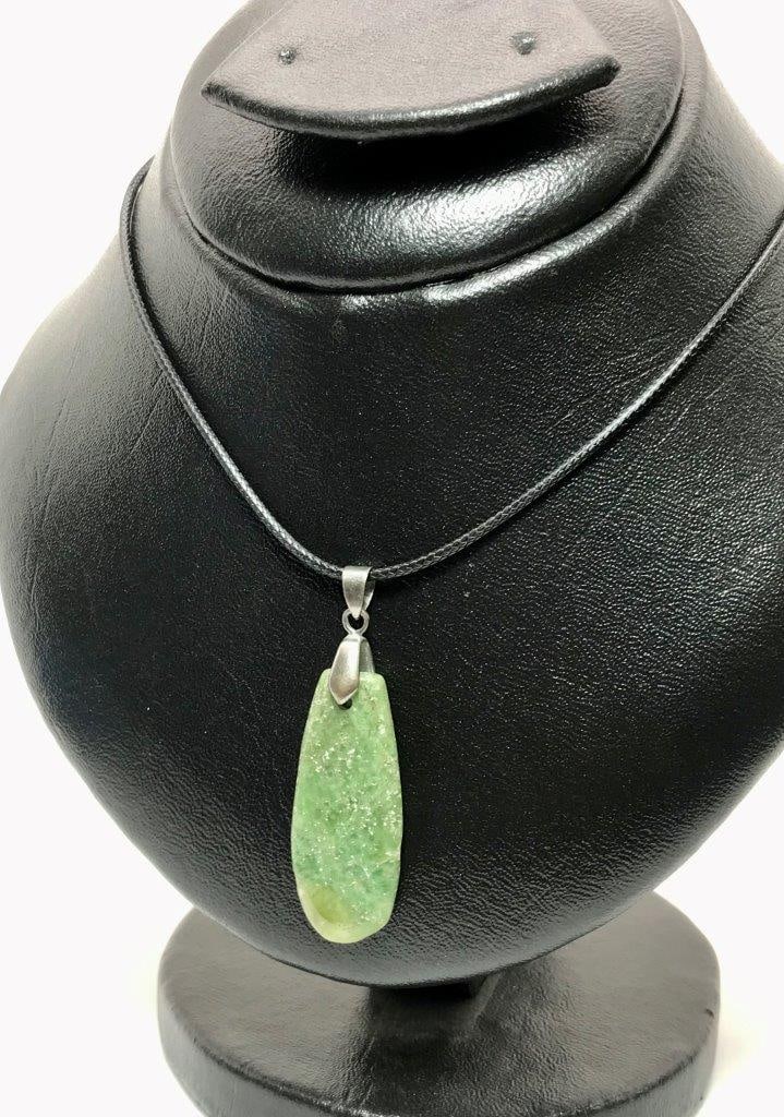Polished Green Aventurine Pendant Natural Gemstone Jewelry Gift (1 of 4)