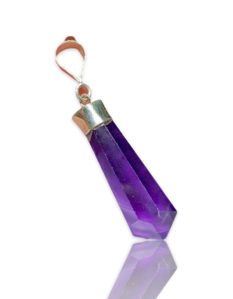 Natural Amethyst Pendant, Handmade in Silver (1 of 3)
