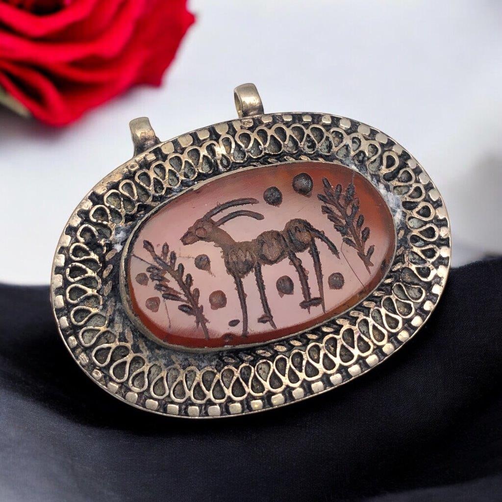 Ethnic Gypsy Necklace Antique Brass Bib Festival Halloween Carnival Jewelry (1 of 4)