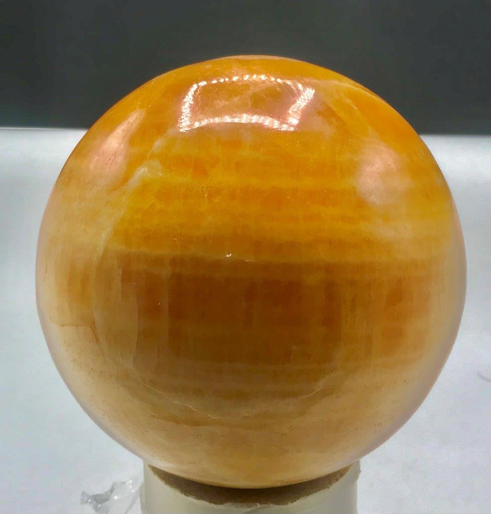 Natural Honey Calcite Sphere Polished Golden Crystal Ball (1 of 2)