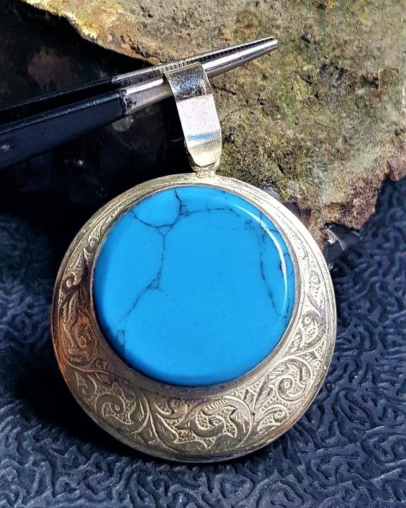 Sterling Silver Torquoise Pendant - 2