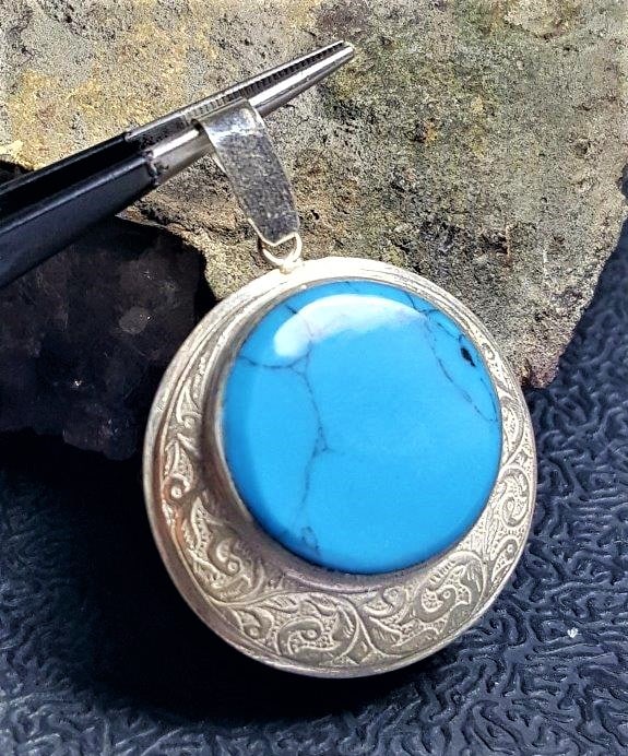 Sterling Silver Torquoise Pendant - 3