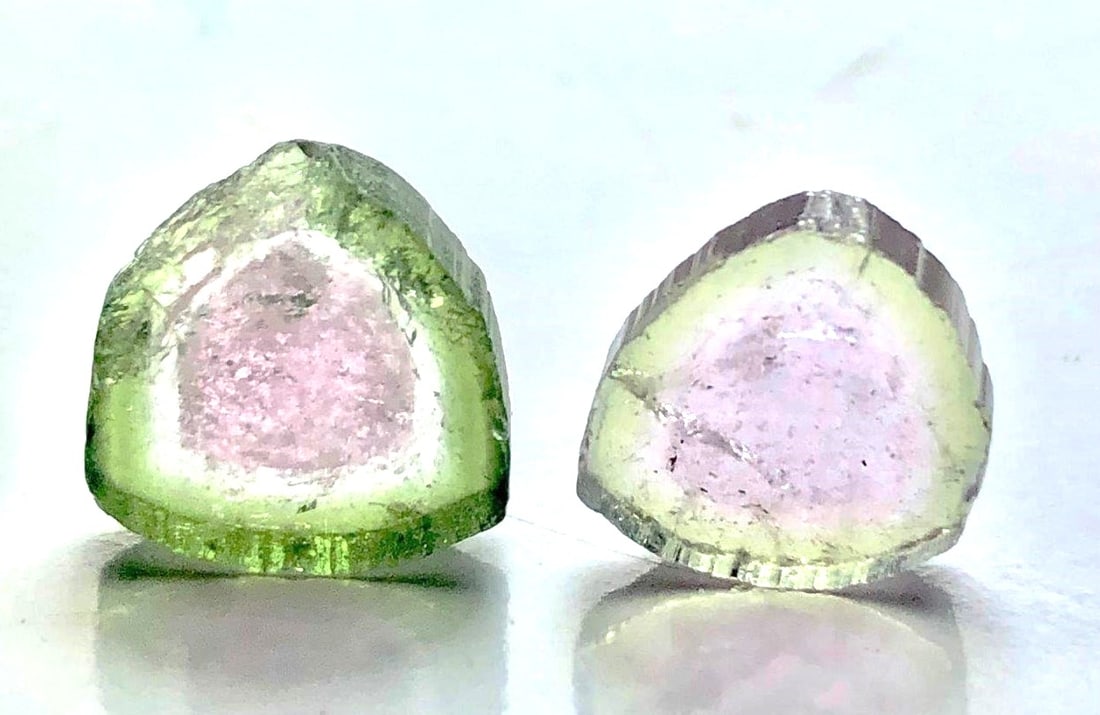 8.85 Carats watermelon tourmaline slices (1 of 3)