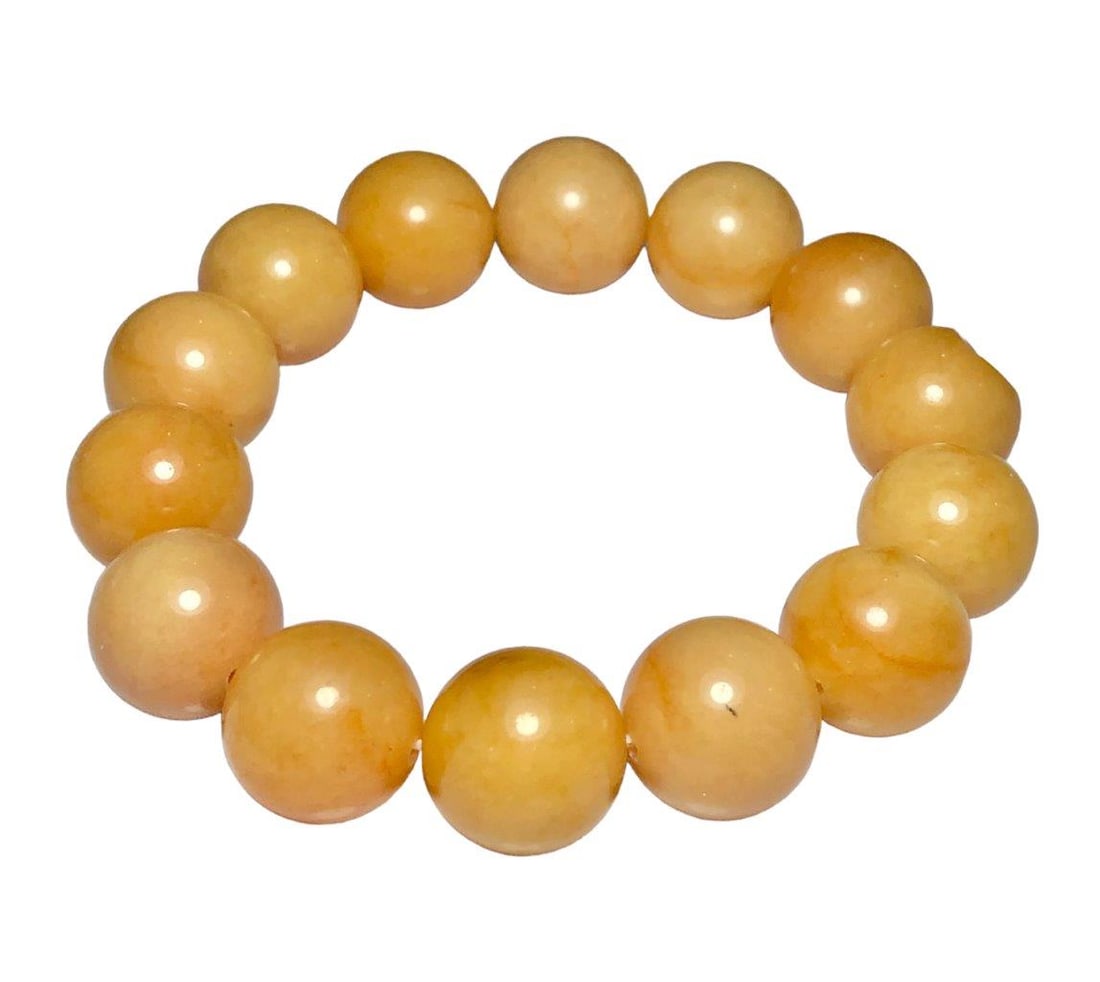 Natural Yellow Agate Vintage Gemstone Friendship Bracelet (1 of 2)