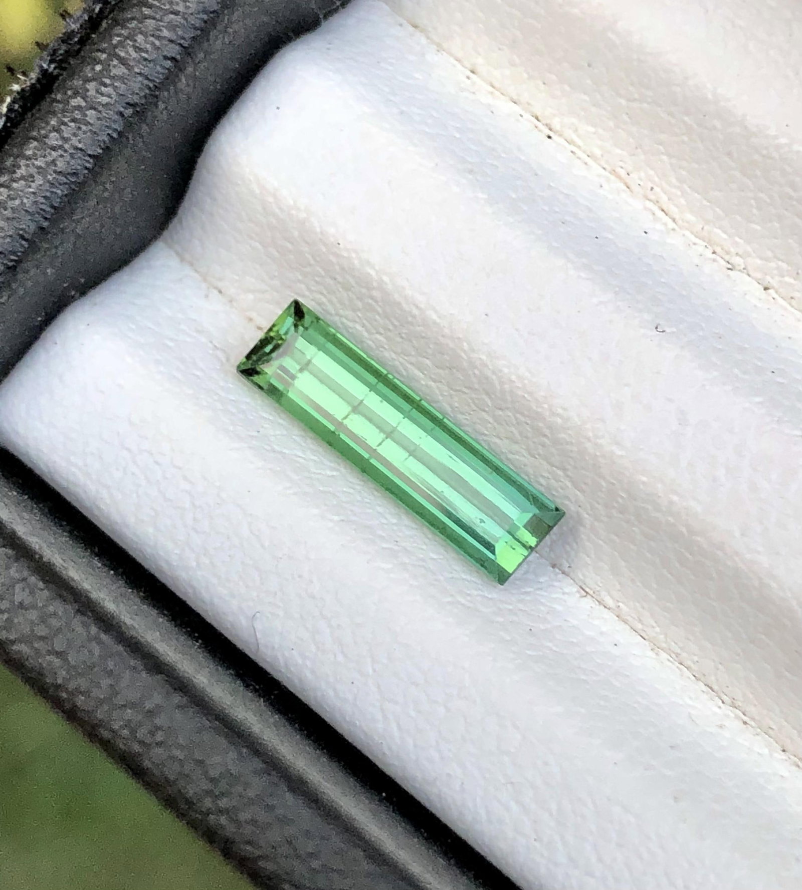 Emerald Cut Beautiful Green Tourmaline Gemstone - 1.50 Carats - 13X4X3 mm: Emerald Cut Beautiful Green Tourmaline Gemstone - 1.50 Carats - 13X4X3 mm Shipping: Domestic: FREE SHIPPING to anywhere within the contiguous U.S.International: Foreign shipping rates are determined b