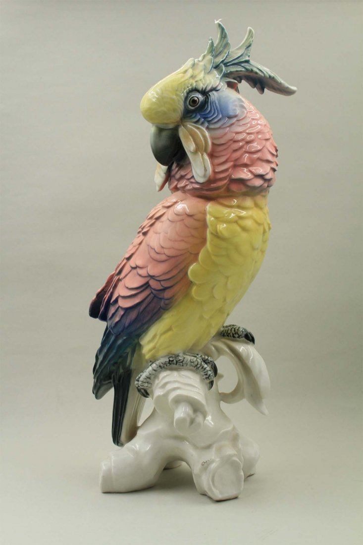 Porcelain large parrot sculpture (1 of 3)