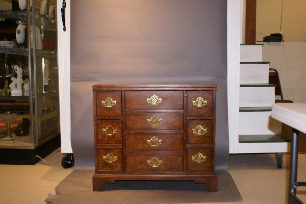 Chippendale Flip Top Desk: Chippendale Flip Top Desk, Mahogany, 30" tall, 34" wide, 16" deep