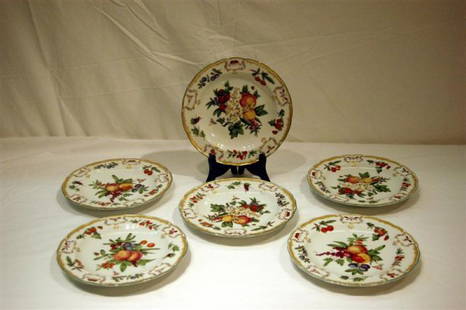 SIX MOTTAHEDEH PLATES: SIX MOTTAHEDEH PLATES, COLONIAL WILLIAMSBURG "DUKE OF GLOUCESTER" PATTERN