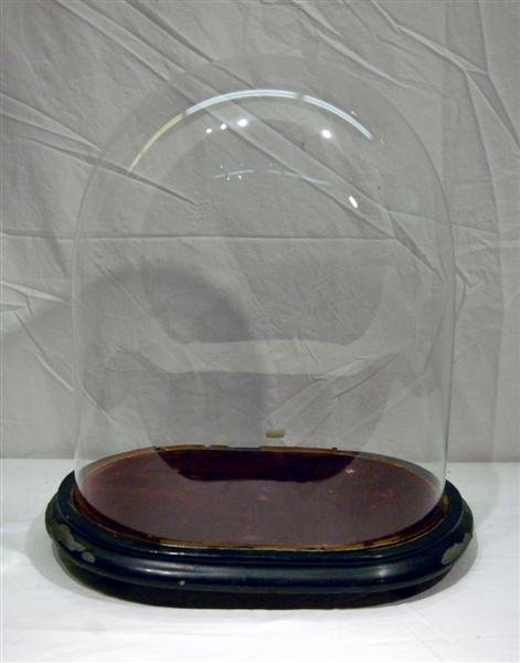 Glass Clock Dome On Wood Base 20