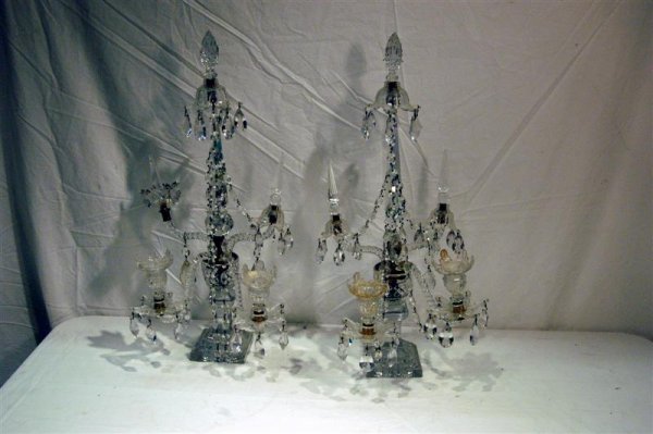 PR CRYSTAL GIRONDLES, 23 1/2" TALL - MANY DAMAGES - 2