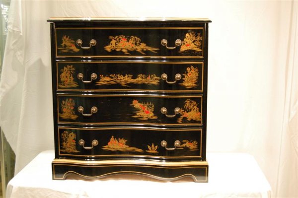 PR CHINOISERIE DECORATED BACHELORS CHEST, 29 1/2"