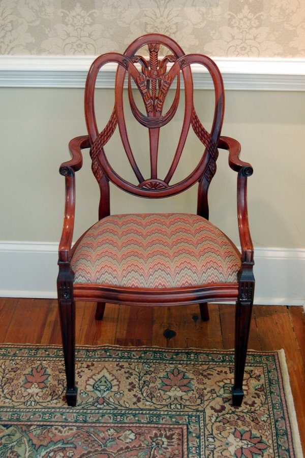 SIX SHIELD BACK DINING CHAIRS