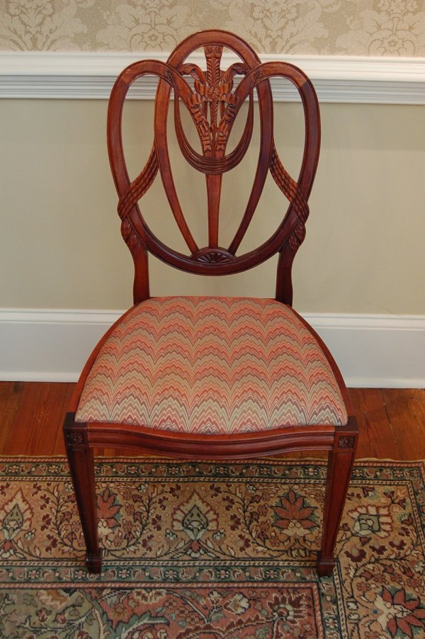 SIX SHIELD BACK DINING CHAIRS - 2