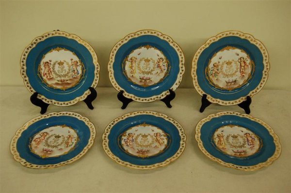 SIX SEVRES CABINET PLATES