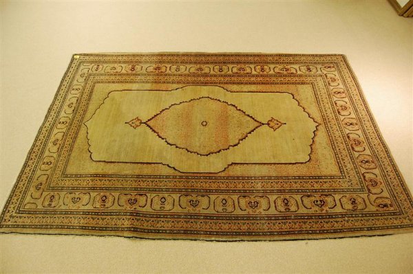 ANTIQUE PERSIAN TABRIZ THROW RUG