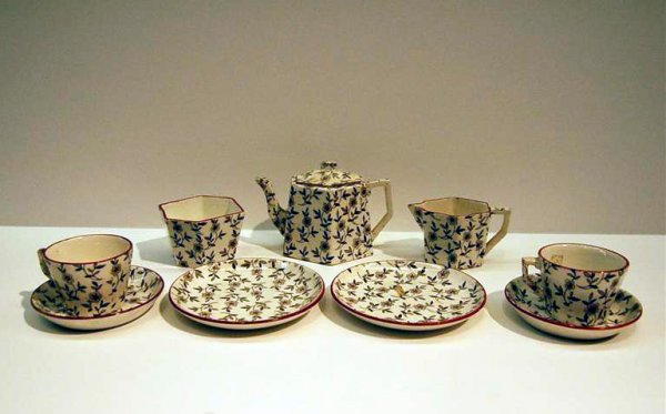 ENGLISH 19th C CHILD'S TEA SET - FLORALTRANSFER- BR