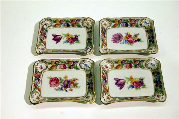 FOUR SCHUMANN, GERMANY PIN DISHES - 3 1/2" X 4 1/2"