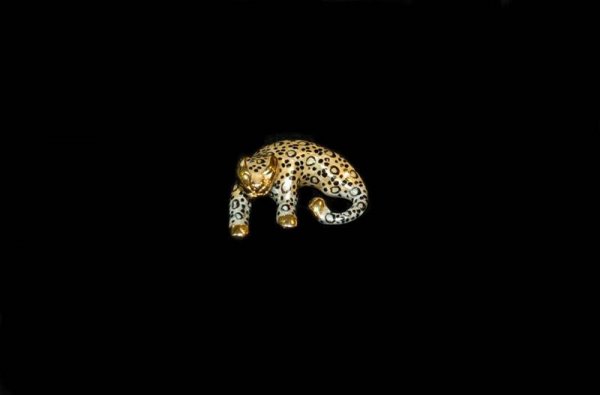 LEOPARD MOTIF PENDANT WITH 14K YELLOW GOLD