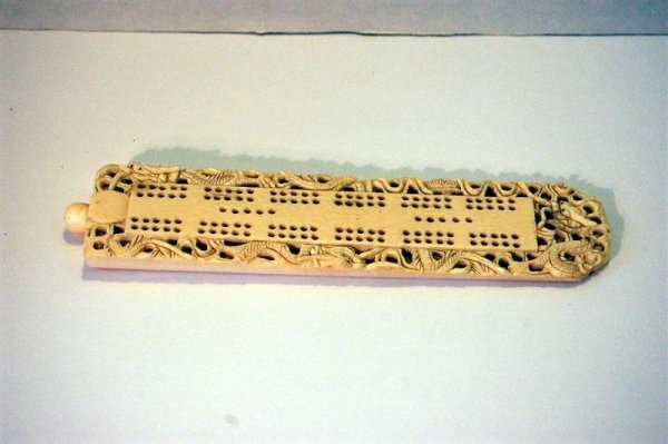 ORIENTAL CRIBBAGE GAME, DRAGON CARVED