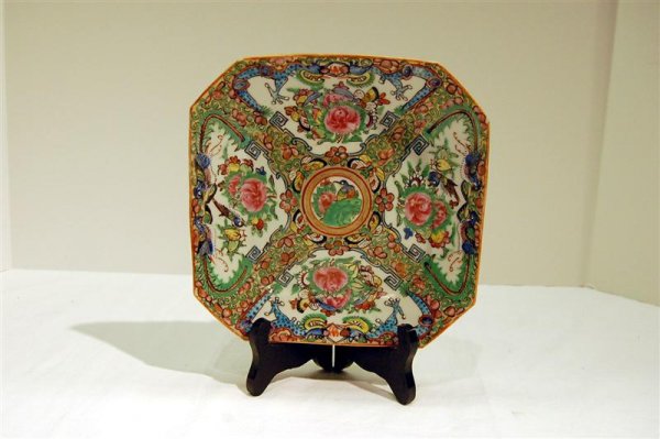 SQUARE ROSE MEDALLION PLATE - 7 1/4" SQUARE