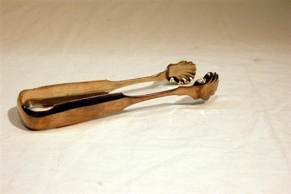 PAIR OF 19TH CENTURY AMERICAN COIN SILVER TONGS -