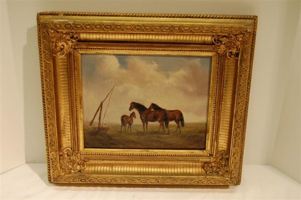 PAIR OF ENGLISH OILS ON CANVAS - HORSES, 19TH CENT - 2