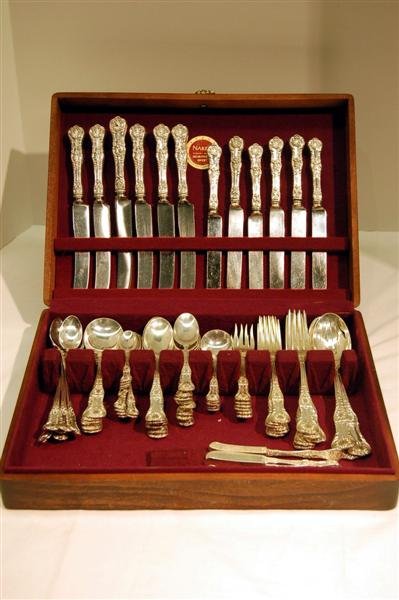 SET OF GORHAM STERLING FLATWARE, "KING GEORGE", CA