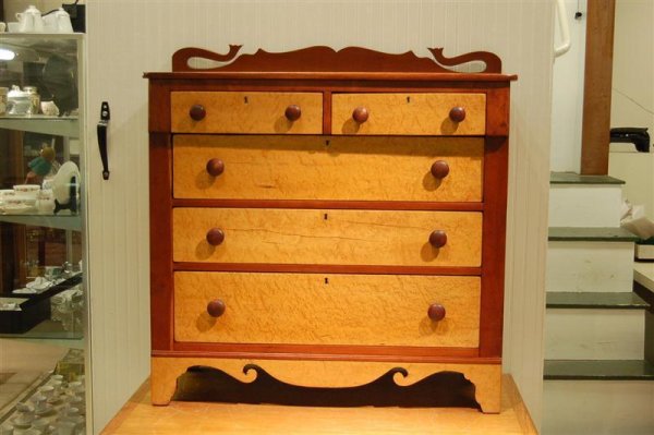 19TH CENTURY AMERICAN CHERRY & BIRDSEYE MAPLE FIVE