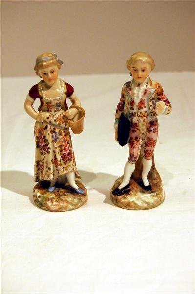 PAIR OF 19TH C GERMAN PORCELAIN FIGURINES