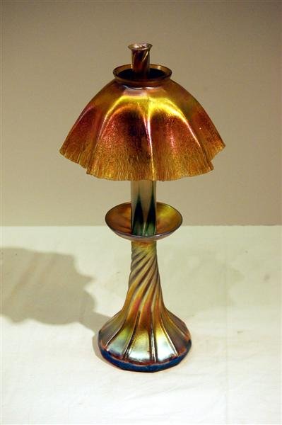 3 PC. TIFFANY IRRIDESCENT ART GLASS LAMP - ALL ORI - 2