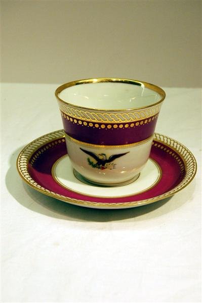 LINCOLN PRESIDENTIAL CHINA CUP & SAUCER - OLD PARI