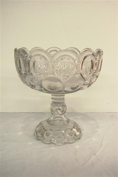 AMERICAN PATTERN GLASS COMPOTE - MOON & STAR PATTE