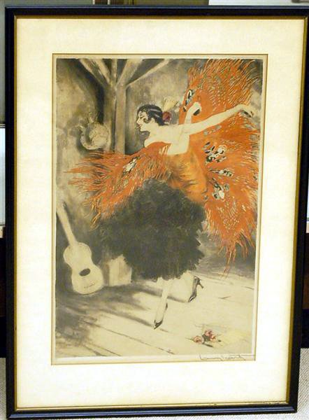 ICART DRY POINT ETCHING - " SPANISH DANCER " - CIR - 2