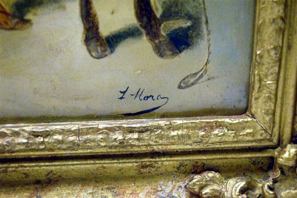 L. HORA OIL ON CANVAS - MAN W/ DONKEY - 3