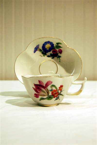 MEISSEN PORCELAIN DEMI TASSE CUP & SAUCER