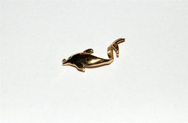 14K YELLOW GOLD DOLPHIN MOTIF SLIDE
