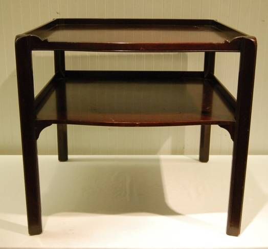 PAIR OF BAKER MAHOGANY TWO TIER STANDS
