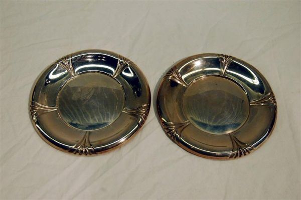 PAIR OF STERLING BREAD & BUTTER PLATES