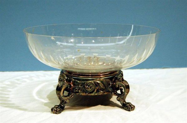 REED & BARTON CRYSTAL & SILVERPLATED COMPOTE