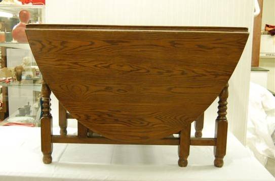ENGLISH OAK JACOBEAN STYLE GATE LEG TABLE - 30" TA