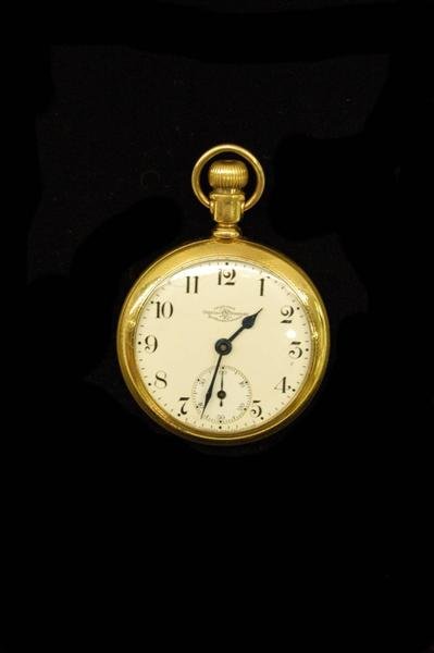 Ball Watch Co. Cleveland - Official R & R Standard Gold: Ball Watch Co. Cleveland - Official R & R Standard Gold Filled Case (20 year), case made by Phila Watch Case Co., double roller, 17 jewel #12279931, small crack in enamel face at the 11