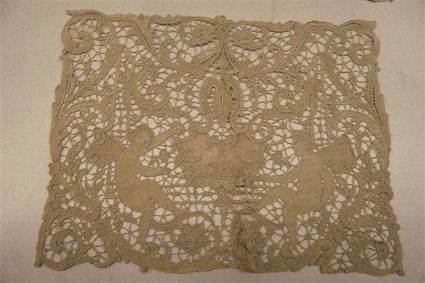 Two Battenburg Lace Table Runners and Placemats: Two Battenburg Lace Table Runners (178" x 15 1/2") and Two (2) matching Place Mats (11 1/2" x 14 1/2")