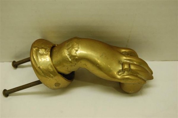 Brass Hand Motif Door Knocker - 4 1/2"